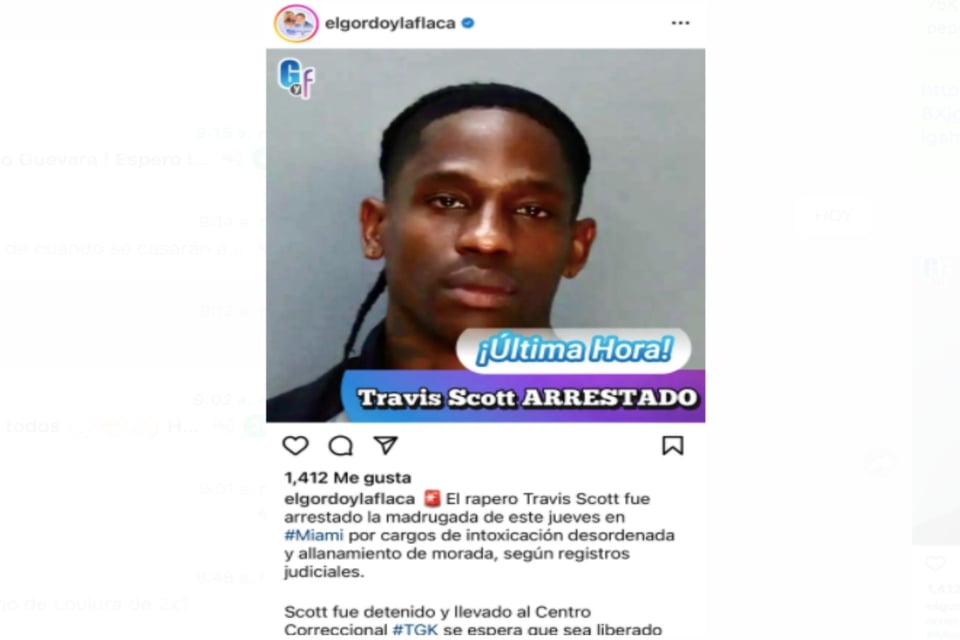 Travis Scott, cantante, rapero, arresto, Miami