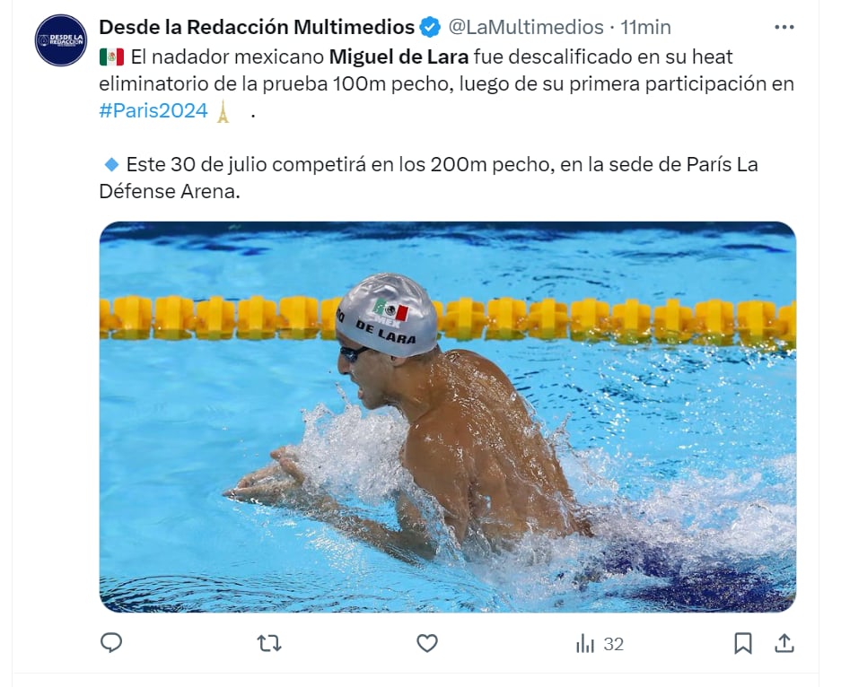 nadador, mexicano, miguel de lara, paris 2024