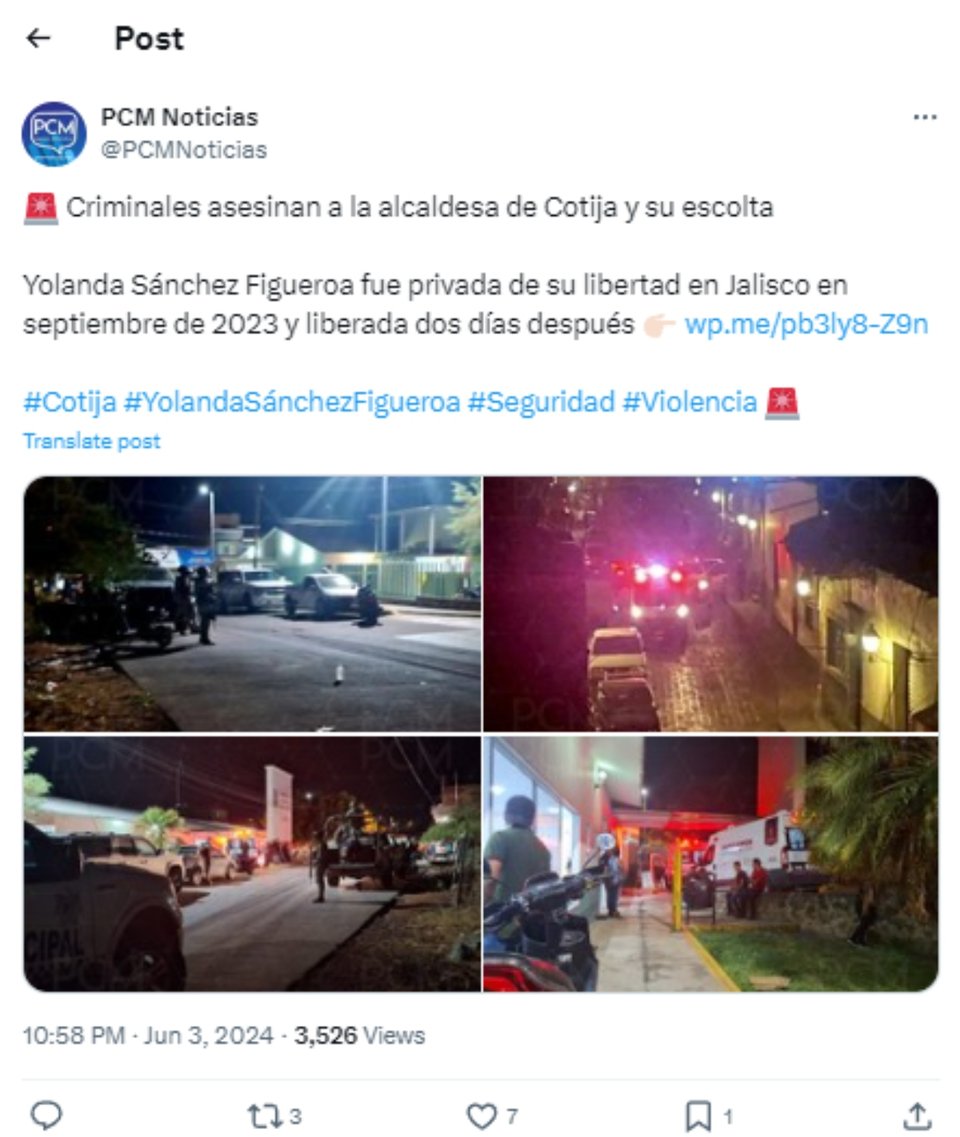 Tragedia, Homicidio, Crimen, Alcaldesa Yolanda Sánchez asesinada, México