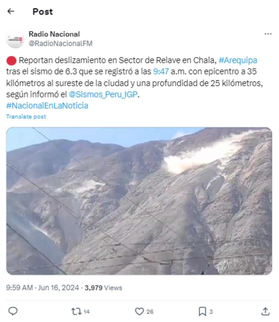Reporte, Perú, Hispanos, Evento sísmico, Temblor, Servicio Sismológico