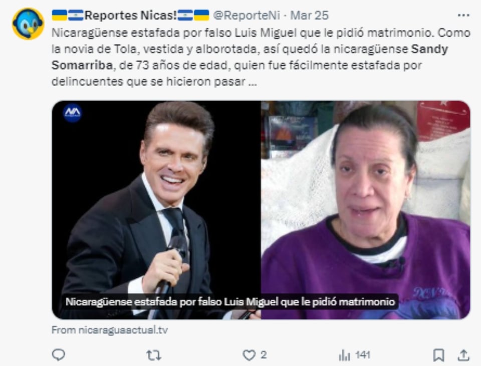 Controversia, Redes Sociales, Mujer estafada por Luis Miguel, Problemática, Hispana