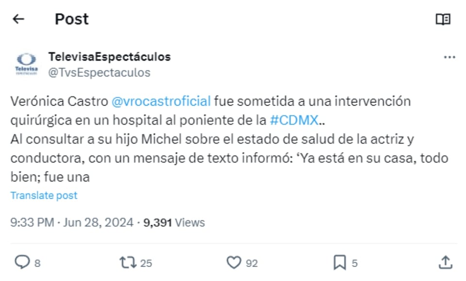 Reacciones, Televisión, Artista, Polémica, Hospitalización