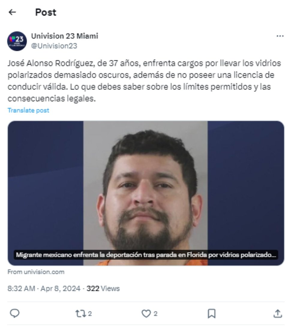 Detención, Policía, Leyes, Hispano, José Rodríguez arrestado en EEUU