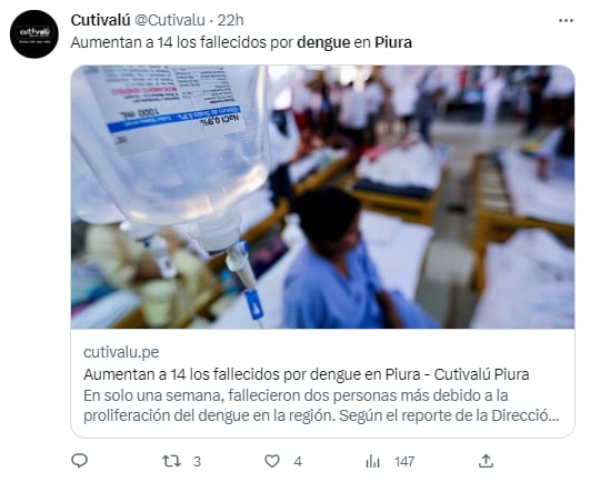 La región de Piura proporciona un entorno ideal para la reproducción de mosquitos
