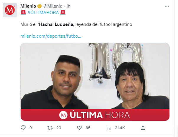 Muere Luis 'El Hacha' Ludueña