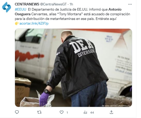 EEUU acusa de narcotráfico a 'Tony Montana'