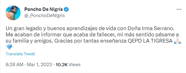 Muere la actriz y cantante Irma Serrano 'La Tigresa' a los 89 años