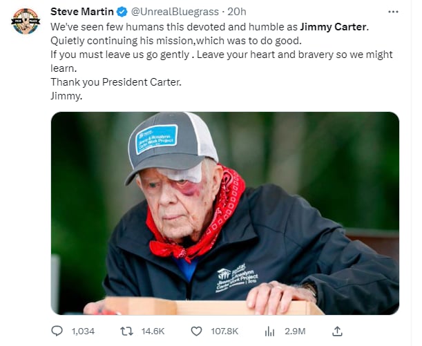 Jimmy Carter; Sus dificultades no han sido impedimento para  'dejarse vencer'