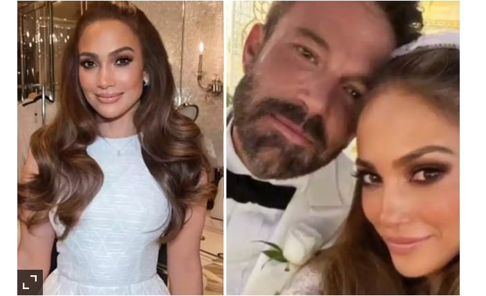 Jennifer Lopez's wedding dress that she wore at her second wedding to Ben Affleck
