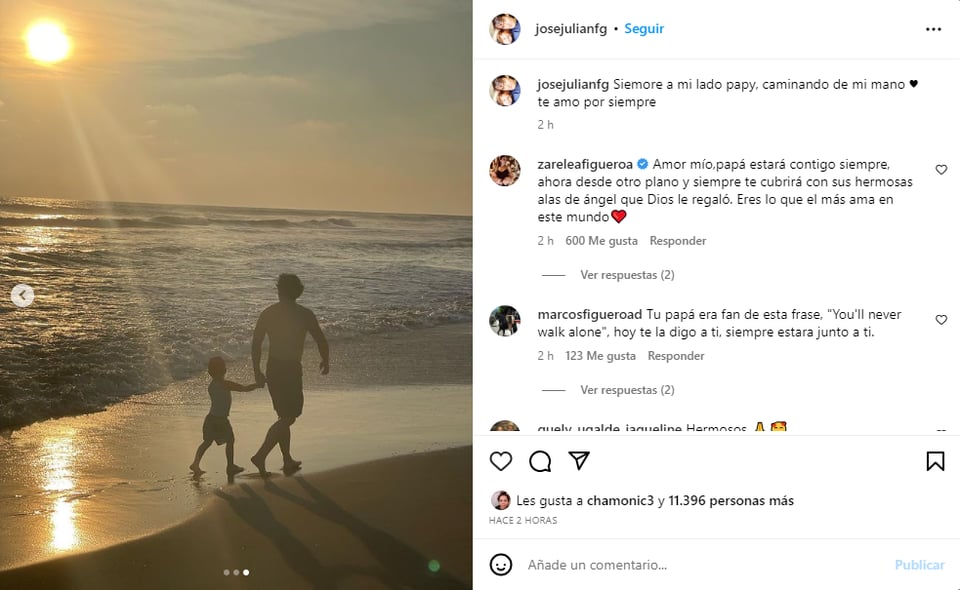 Su tía Zarelea Figueroa se mostró conmovida con la publicación y le respondió