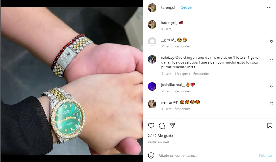 Luis R. Conriquez y su esposa tienen un juego de relojes llenos de diamantes