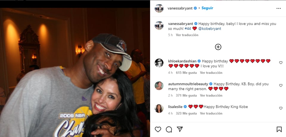 Vanessa Bryant's heartbreaking message to Kobe Bryant for his birthday