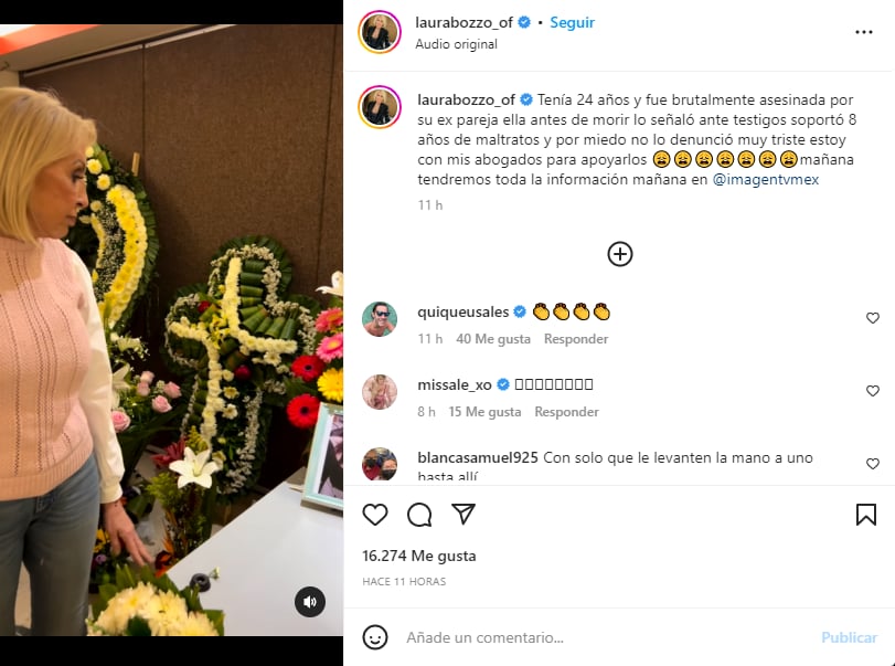 The presenter Laura Bozzo is in mourning after the death of a young girl
