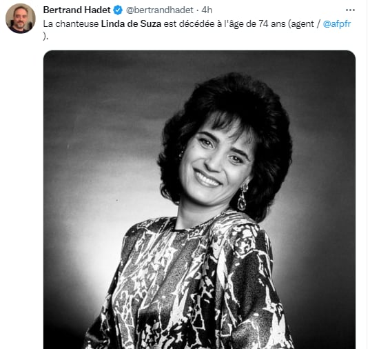Famous Portuguese singer Linda de Suza dies of COVID-19