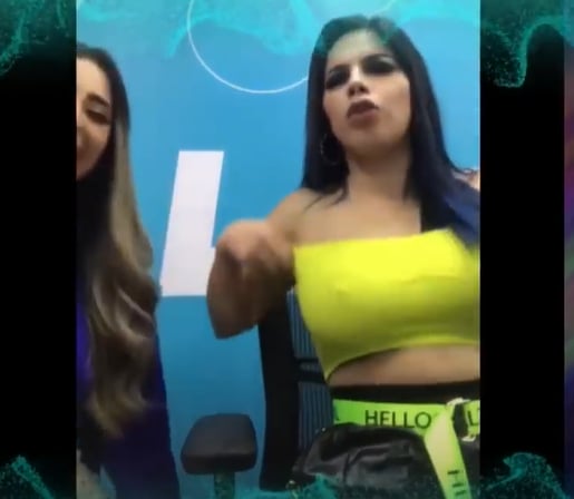Her blouse almost fell off!