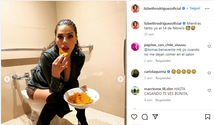 La conductora se mostró en una 'intima' situación