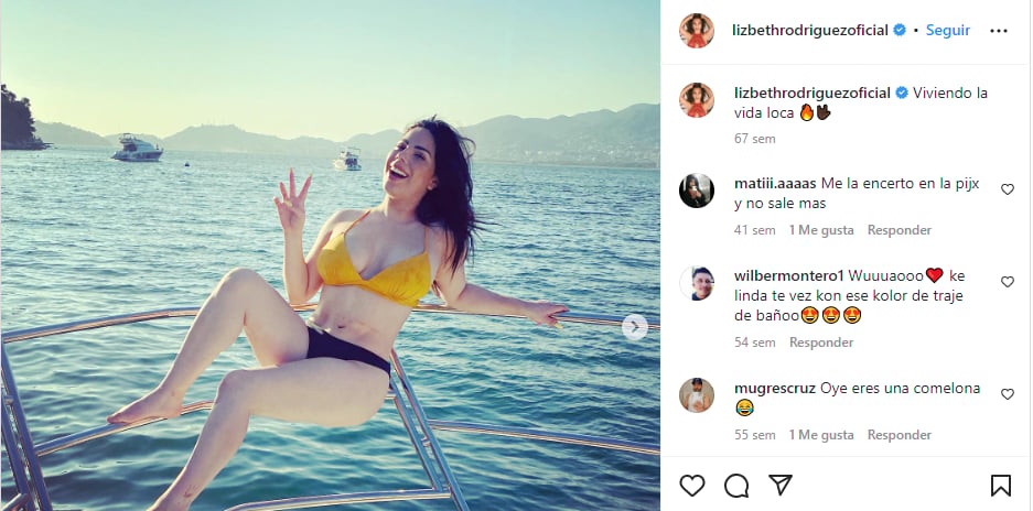 Lizbeth Rodríguez aparece colgada de tubo en pleno yate