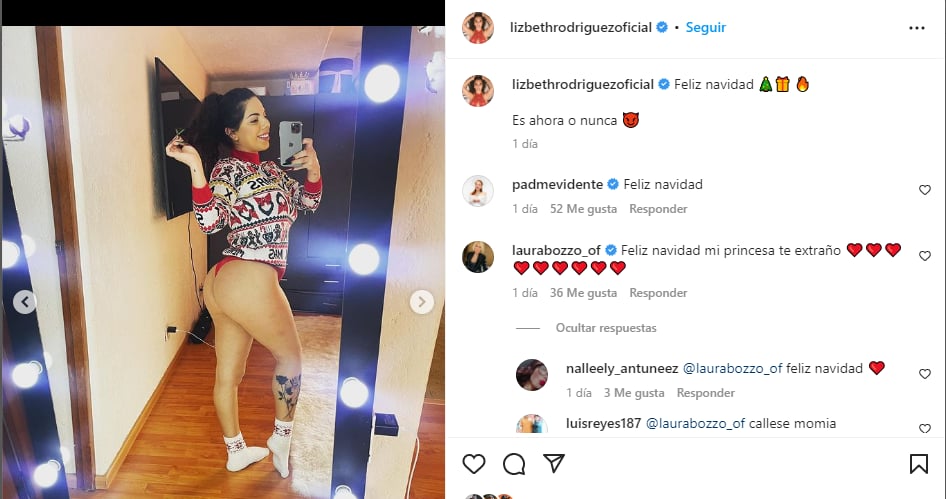 Lizbeth regala de Navidad a sus seguidores 'picantes' fotos