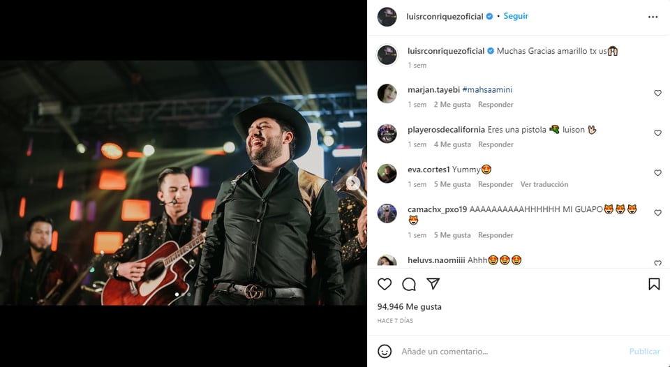 Luis R Conriquez se posicionó en el gusto del público