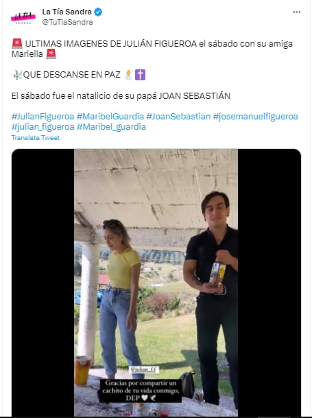 Se observa a Julián junto a una cercana amiga de nombre Mariella
