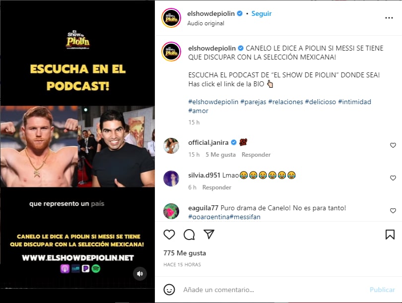 Canelo Álvarez rompe el silencio y habla de la polémica de Messi con 'El Piolin'