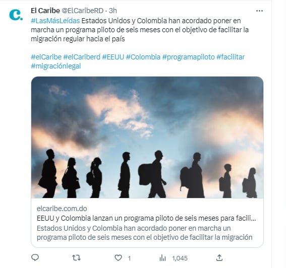 The US and Colombia launch a six-month pilot program to facilitate legal migration