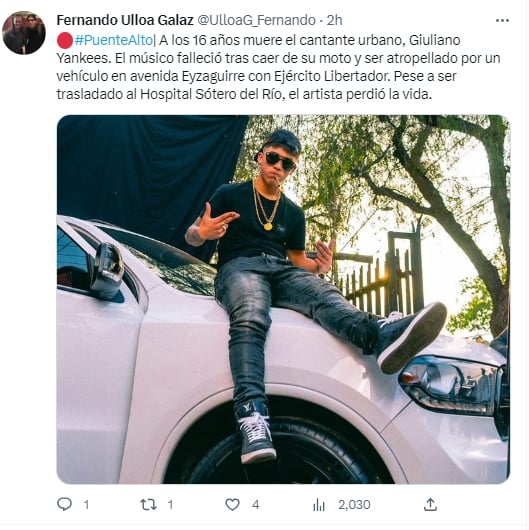 No se pudo hacer nada más por el artista chileno y terminó falleciendo