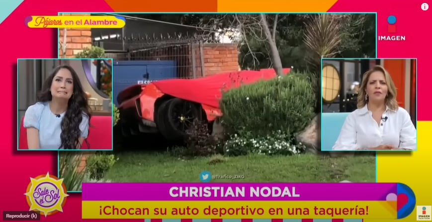 ¿Christian Nodal sufre aparatoso accidente en su coche de lujo?