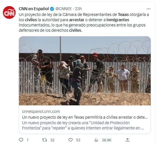 Nuevo proyecto de ley en Texas aprobaría a civiles arrestar o detener a inmigrantes