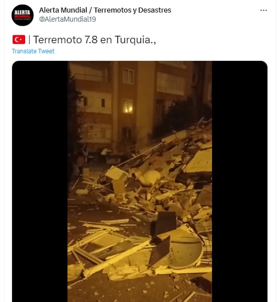 Fuerte sismo de magnitud 7.8 sacude Turquía; reportan graves daños y víctimas
