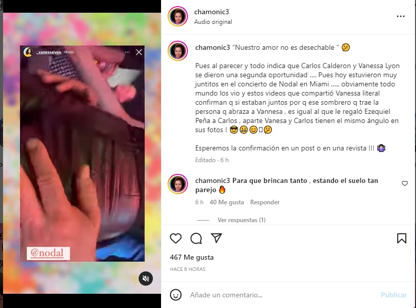 Aparece sospecha de que Carlos Calderón y Vanessa Lyon se dieron 'segunda oportunidad'