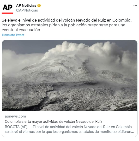 Informaron que se elevó a naranja el nivel de riesgo del volcán