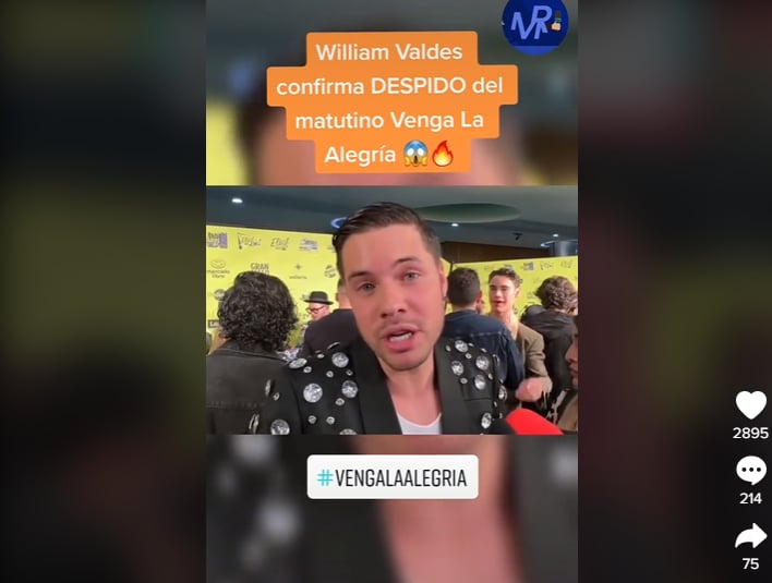 William Valdés confirma sospechas de su salida de Venga La Alegría