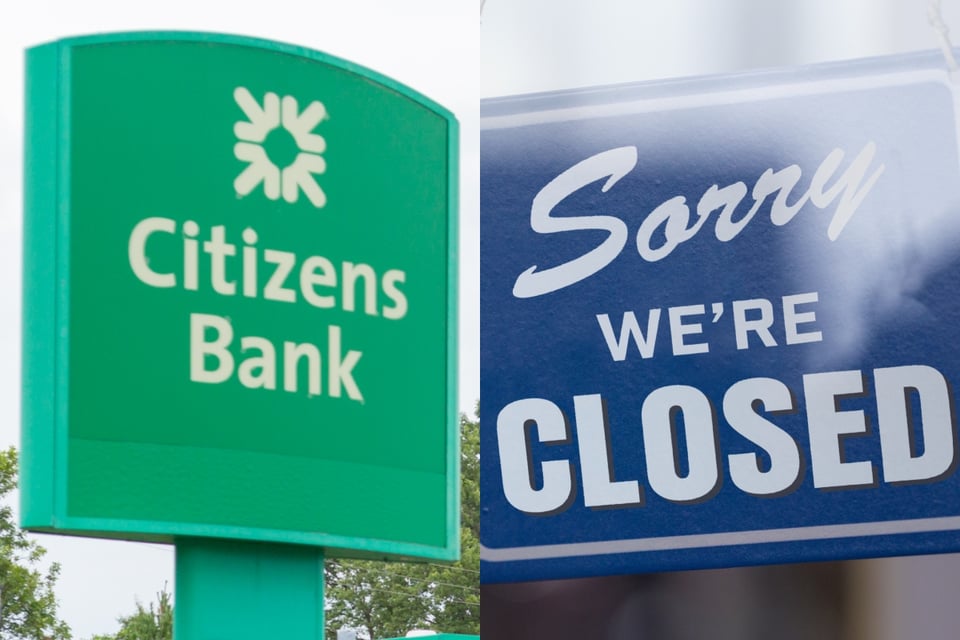 Citizens Bank cierra dos sucursales en EEUU y los clientes serán los más afectados