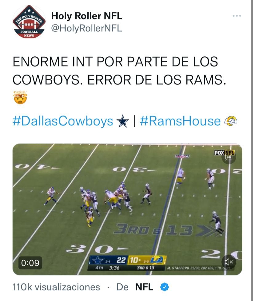 Así fue el encuentro Cowboys vs Rams