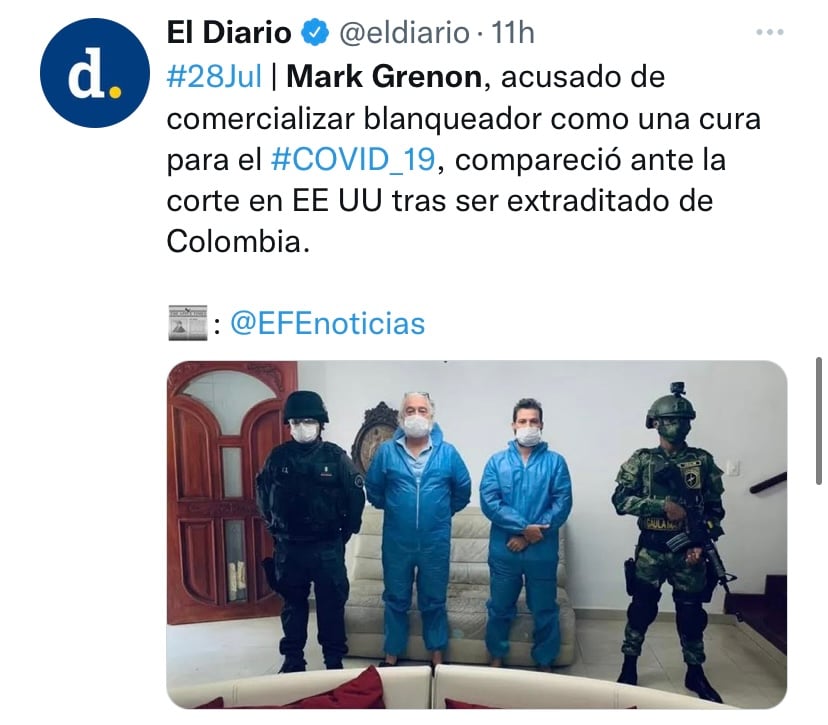 Familia que vendía blanqueador como cura para la COVID pagará muy caro