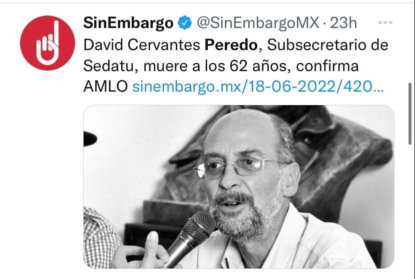 "Duele mucho la partida de un compañero entrañable"