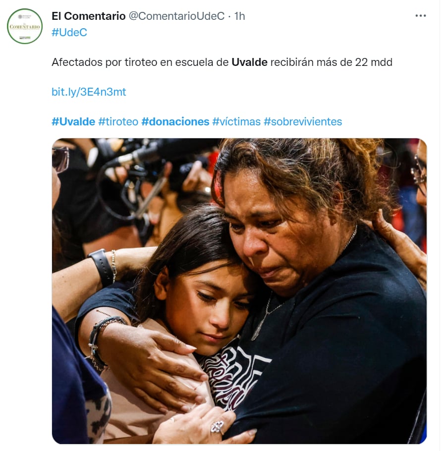 Donaciones familias víctimas Uvalde