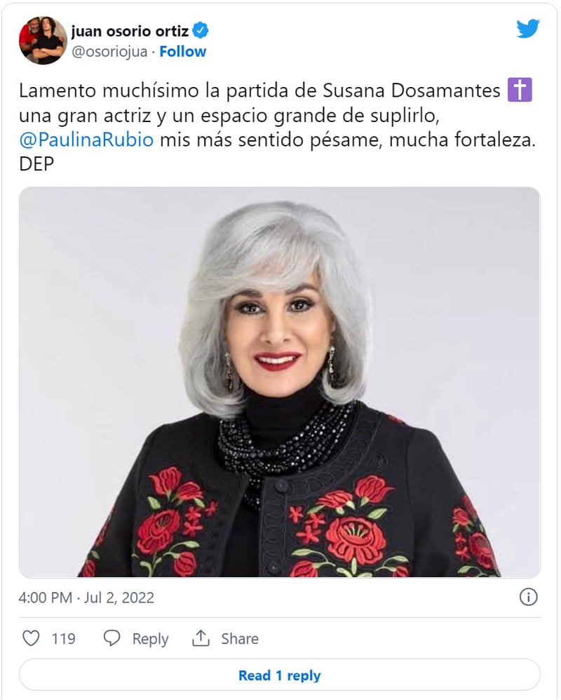 Muerte Susana Dosamantes