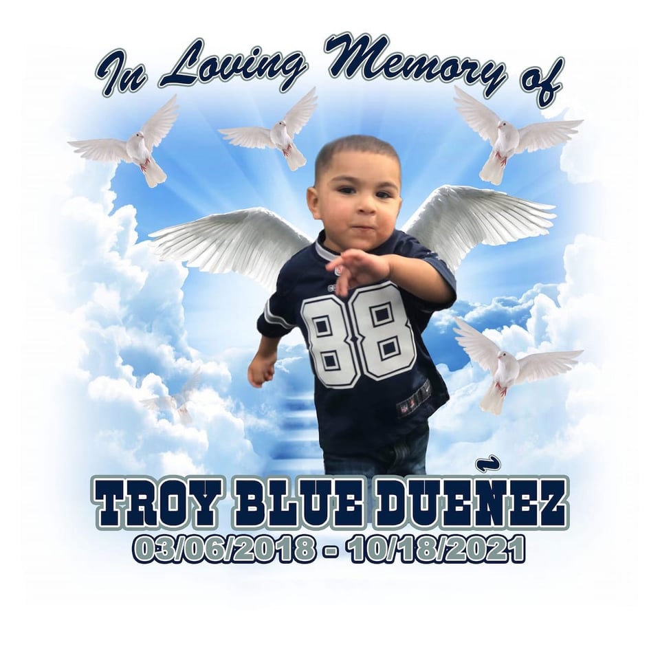 Troy Blue Dueñez died in the hospital