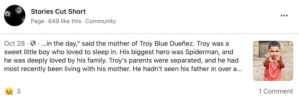 The mother of Troy Blue Dueñez breaks the silence after the tragedy