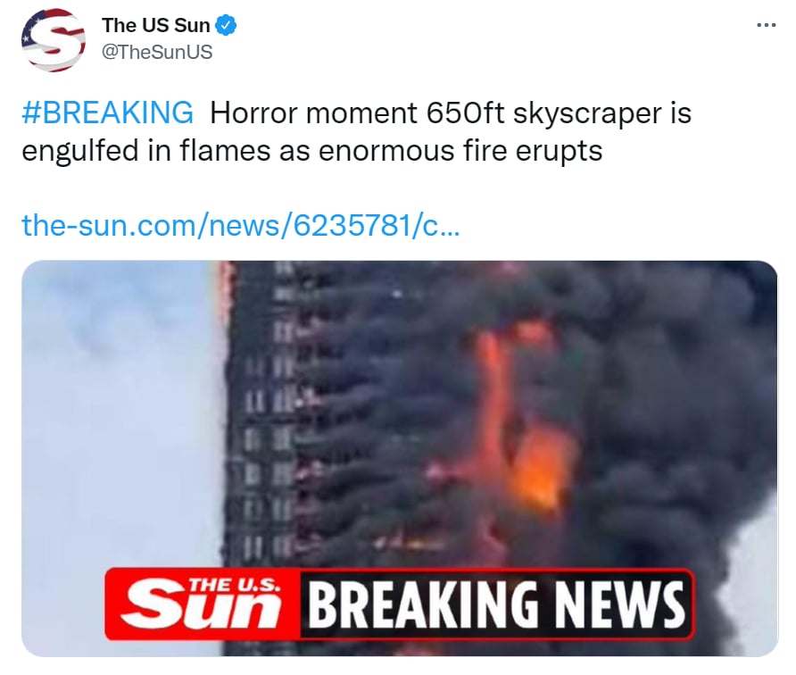 Incendio edificio China