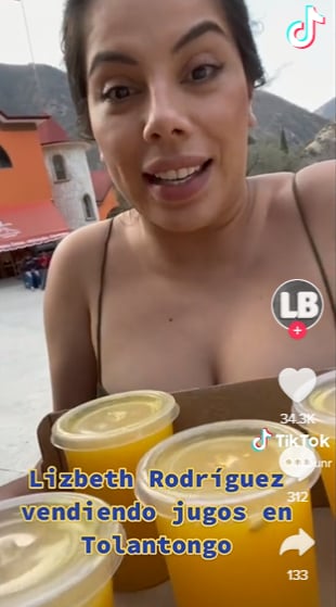 Lizbeth Rodríguez jugos naranja