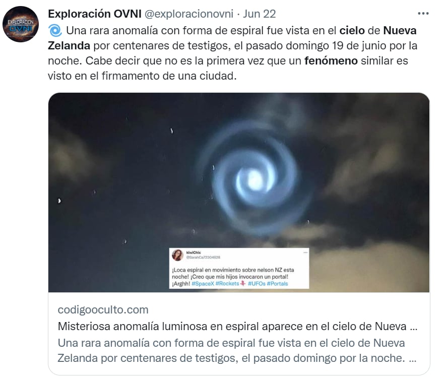 Extraño fenómeno cielo