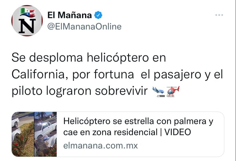 ¿Qué le ocurrió al helicóptero?