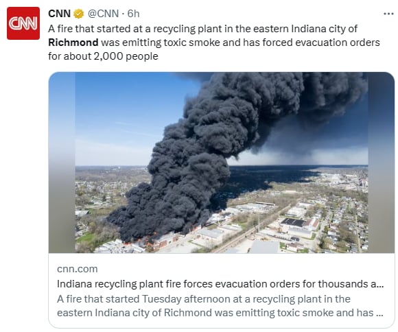 Incendio planta reciclaje evacuación