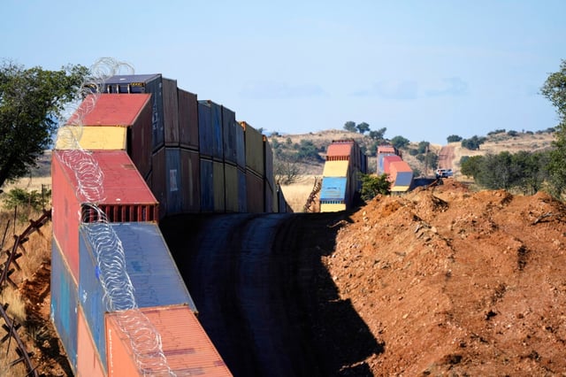 Arizona governor continues building shipping container border wall