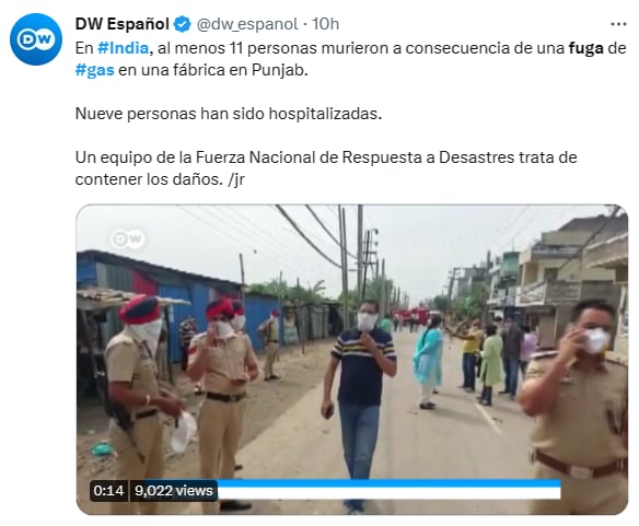 Fuga gas India muertos