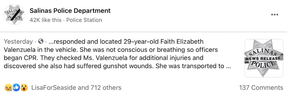 Encuentran a la joven con una herida de bala