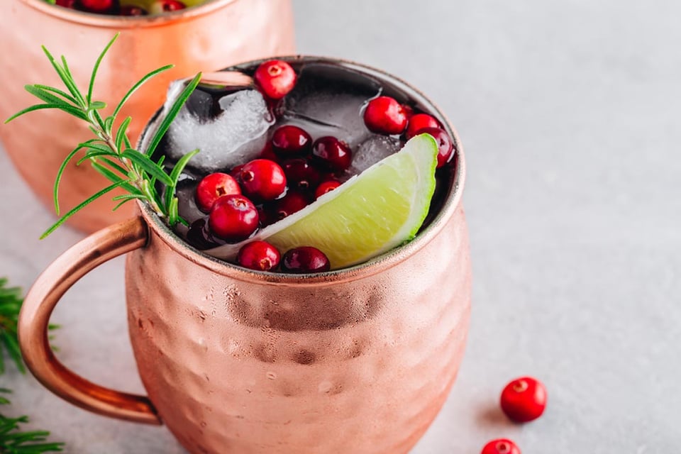 Cranberry Moscow mule, drink, alcohol, beverage, fall cocktails